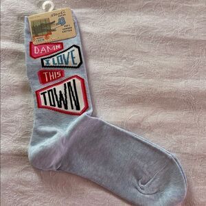 Blue Q Cotton Women’s Crew Socks Damn I Love This Town